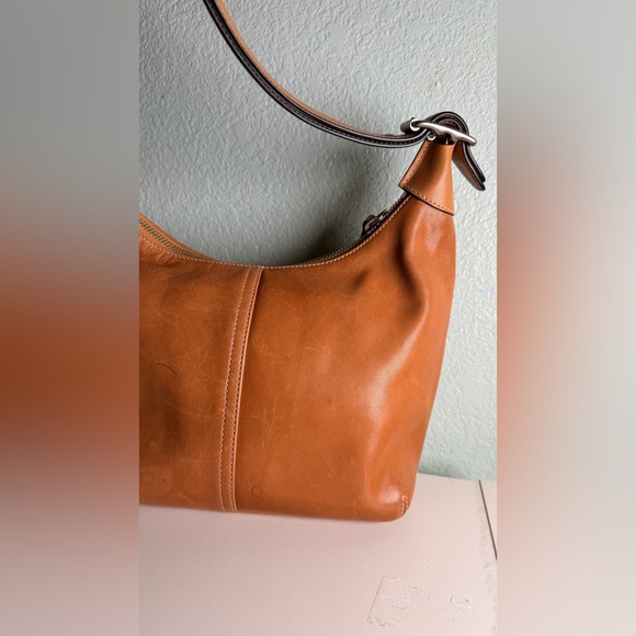 Coach Vintage Hobo Legacy Tan Leather Crossbody Handbag 9566 Shoulder Bag Y2K - Picture 4 of 12